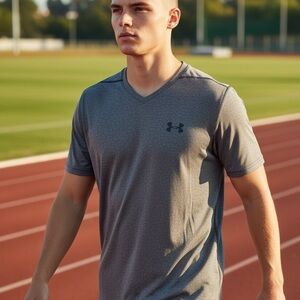 Under Armour Men's Charcoal V-Neck Tee